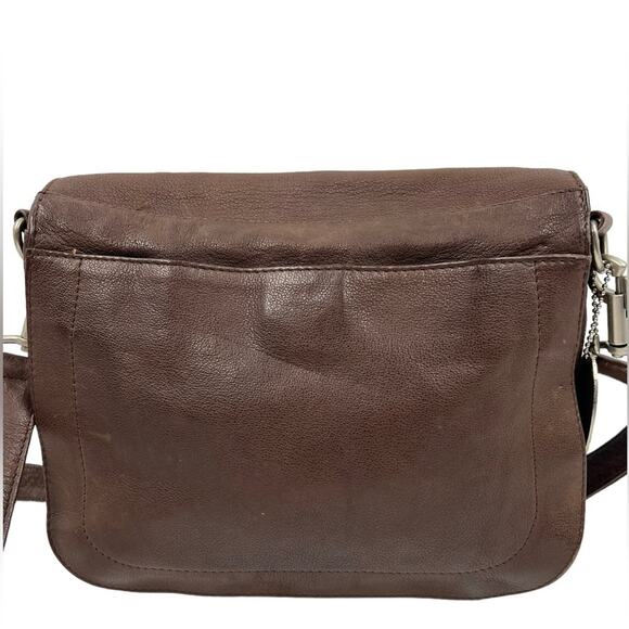 Kenneth Cole Boho Vintage 90s Y2K Boho Aged Leather Crossbody Flap Saddle Bag - Picture 4 of 16